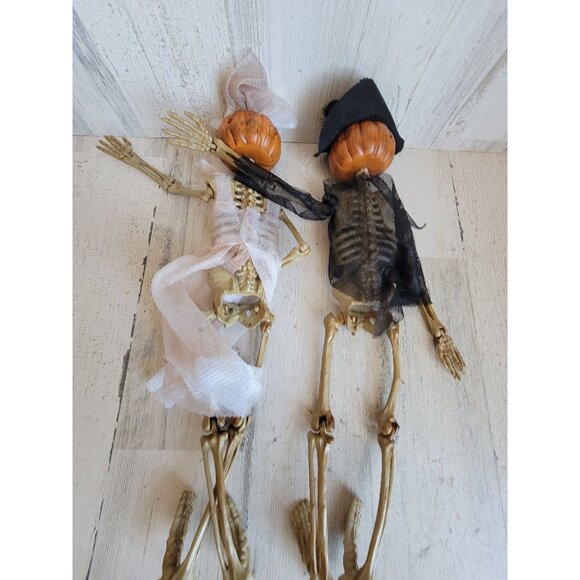 Skeleton pumpkin hanging Jack O'Lantern Halloween home decor set - Picture 7 of 8